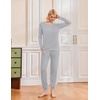 Ekouaer 2 Pack Womens Pajama Sets Long Sleeve Pjs Soft Comfy Lounge Set(Pink+light Grey)