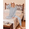 Ekouaer 2 Pack Womens Pajama Sets Long Sleeve Pjs Soft Comfy Lounge Set(Pink+light Grey)
