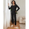 Ekouaer 2 Pack Womens Pajama Sets Long Sleeve Pjs Soft Comfy Lounge Set(Purple Dots+black Stars)