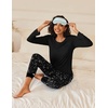 Ekouaer 2 Pack Womens Pajama Sets Long Sleeve Pjs Soft Comfy Lounge Set(Purple Dots+black Stars)