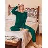 Ekouaer 2 Pack Womens Pajama Sets Long Sleeve Pjs Soft Comfy Lounge Set(Wine+green)