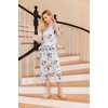 Ekouaer 2 Pack: Women’s Pajamas Set Short Sleeve Sleepwear Capri Pants Pjs Soft Loungewear with Pockets(Blue Flower/Yellow Floral)