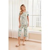 Ekouaer 2 Pack: Women’s Pajamas Set Short Sleeve Sleepwear Capri Pants Pjs Soft Loungewear with Pockets(Blue Flower/Yellow Floral)