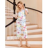 Ekouaer 2 Pack: Women’s Pajamas Set Short Sleeve Sleepwear Capri Pants Pjs Soft Loungewear with Pockets(Cherry/Colorful Bow)