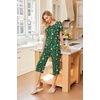 Ekouaer 2 Pack: Women’s Pajamas Set Short Sleeve Sleepwear Capri Pants Pjs Soft Loungewear with Pockets(Christmas Red Snowman/Green Santa Claus XL)