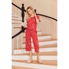 Ekouaer 2 Pack: Women’s Pajamas Set Short Sleeve Sleepwear Capri Pants Pjs Soft Loungewear with Pockets(Green/Christmas Red)