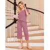 Ekouaer 2 Pack: Women’s Pajamas Set Short Sleeve Sleepwear Capri Pants Pjs Soft Loungewear with Pockets(Light Green/Dusty Rose)