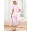 Ekouaer 2 Pack: Women’s Pajamas Set Short Sleeve Sleepwear Capri Pants Pjs Soft Loungewear with Pockets(Pink Curve/Black Bow)