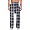 Ekouaer Men’s Pajama Pants Plaid Lounge Pants Soft Pj Bottoms with Pockets(Black and Grey Plaid)