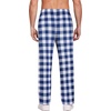 Ekouaer Men’s Pajama Pants Plaid Lounge Pants Soft Pj Bottoms with Pockets(Blue and White Plaid)