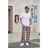 Ekouaer Men’s Pajama Pants Plaid Lounge Pants Soft Pj Bottoms with Pockets(Brown Plaid)