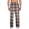 Ekouaer Men’s Pajama Pants Plaid Lounge Pants Soft Pj Bottoms with Pockets(Brown Plaid)