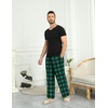 Ekouaer Men’s Pajama Pants Plaid Lounge Pants Soft Pj Bottoms with Pockets(Green and Black Plaid)