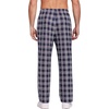 Ekouaer Men’s Pajama Pants Plaid Lounge Pants Soft Pj Bottoms with Pockets(Line Black Plaid)