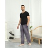 Ekouaer Men’s Pajama Pants Plaid Lounge Pants Soft Pj Bottoms with Pockets(Line Black Plaid)