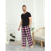 Ekouaer Men’s Pajama Pants Plaid Lounge Pants Soft Pj Bottoms with Pockets(Red and White Plaid)