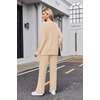 Ekouaer Womens Pajama Sets Fuzzy Fleece Sleepwear Long Sleeve Pjs(Beige)