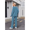 Ekouaer Womens Pajama Sets Fuzzy Fleece Sleepwear Long Sleeve Pjs(Blue)