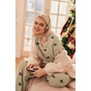 Ekouaer Womens Pajama Sets Fuzzy Fleece Sleepwear Long Sleeve Pjs(Bow)