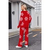 Ekouaer Womens Pajama Sets Fuzzy Fleece Sleepwear Long Sleeve Pjs(Christmas)
