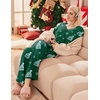 Ekouaer Womens Pajama Sets Fuzzy Fleece Sleepwear Long Sleeve Pjs(Christmas Hat)