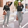 Ekouaer Womens Pajama Sets Long Sleeve Pjs Lounge Sets Joggers with Pockets(Black Plaid)