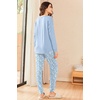 Ekouaer Womens Pajama Sets Long Sleeve Pjs Lounge Sets Joggers with Pockets(Blue Flowers)