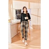 Ekouaer Womens Pajama Sets Long Sleeve Pjs Lounge Sets Joggers with Pockets(Brown Plaid)