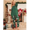 Ekouaer Womens Pajama Sets Long Sleeve Pjs Lounge Sets Joggers with Pockets(Christmas Green)