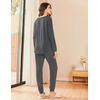 Ekouaer Womens Pajama Sets Long Sleeve Pjs Lounge Sets Joggers with Pockets(Dark Gray)