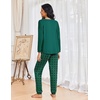 Ekouaer Womens Pajama Sets Long Sleeve Pjs Lounge Sets Joggers with Pockets(Dark Green Plaid)