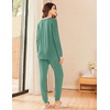 Ekouaer Womens Pajama Sets Long Sleeve Pjs Lounge Sets Joggers with Pockets(Green)