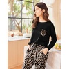 Ekouaer Womens Pajama Sets Long Sleeve Pjs Lounge Sets Joggers with Pockets(Leopard 02)