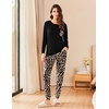 Ekouaer Womens Pajama Sets Long Sleeve Pjs Lounge Sets Joggers with Pockets(Leopard 02)