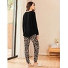 Ekouaer Womens Pajama Sets Long Sleeve Pjs Lounge Sets Joggers with Pockets(Leopard 02)