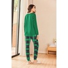 Ekouaer Womens Pajama Sets Long Sleeve Pjs Lounge Sets Joggers with Pockets(Light Green Plaid)