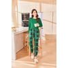 Ekouaer Womens Pajama Sets Long Sleeve Pjs Lounge Sets Joggers with Pockets(Light Green Plaid)