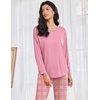 Ekouaer Womens Pajama Sets Long Sleeve Pjs Lounge Sets Joggers with Pockets(Light Pink Plaid)