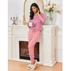 Ekouaer Womens Pajama Sets Long Sleeve Pjs Lounge Sets Joggers with Pockets(Light Pink Plaid)