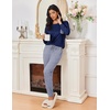 Ekouaer Womens Pajama Sets Long Sleeve Pjs Lounge Sets Joggers with Pockets(Navy Blue Striped)