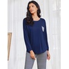 Ekouaer Womens Pajama Sets Long Sleeve Pjs Lounge Sets Joggers with Pockets(Navy Blue Striped)