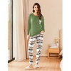 Ekouaer Womens Pajama Sets Long Sleeve Pjs Lounge Sets Joggers with Pockets(Ombre Green)