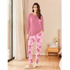 Ekouaer Womens Pajama Sets Long Sleeve Pjs Lounge Sets Joggers with Pockets(Pink Bow)