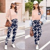 Ekouaer Womens Pajama Sets Long Sleeve Pjs Lounge Sets Joggers with Pockets(Pink Flowers)