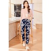 Ekouaer Womens Pajama Sets Long Sleeve Pjs Lounge Sets Joggers with Pockets(Pink Flowers)