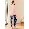 Ekouaer Womens Pajama Sets Long Sleeve Pjs Lounge Sets Joggers with Pockets(Pink Flowers)