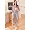 Ekouaer Womens Pajama Sets Long Sleeve Pjs Lounge Sets Joggers with Pockets(Pink Plaid)