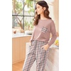 Ekouaer Womens Pajama Sets Long Sleeve Pjs Lounge Sets Joggers with Pockets(Pink Plaid)