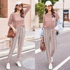 Ekouaer Womens Pajama Sets Long Sleeve Pjs Lounge Sets Joggers with Pockets(Pink Plaid)