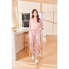 Ekouaer Womens Pajama Sets Long Sleeve Pjs Lounge Sets Joggers with Pockets(Pink Striped)